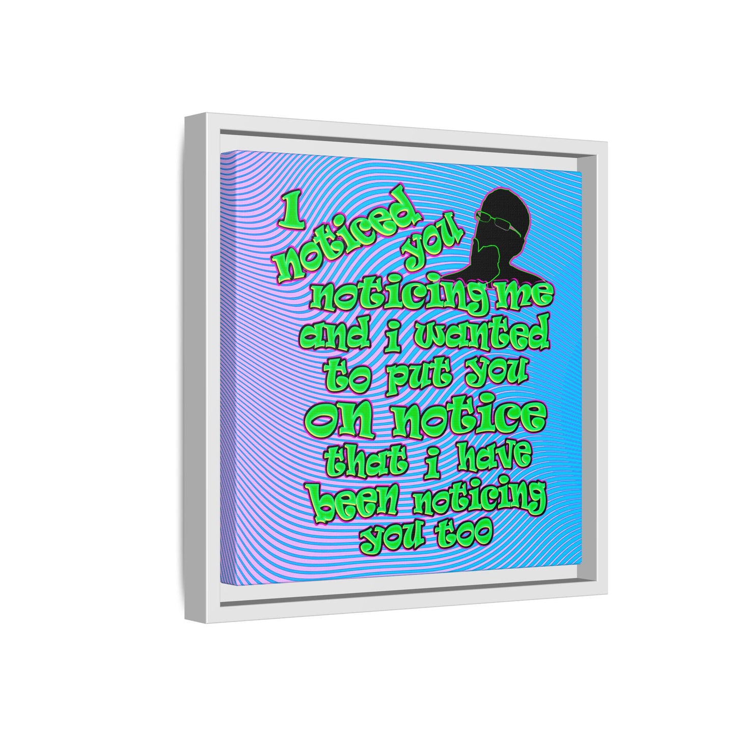 noticed you noticing - framed canvas art (light blue-purple wave)