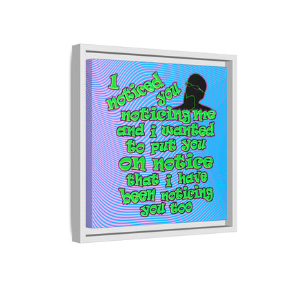 noticed you noticing - framed canvas art (light blue-purple wave)