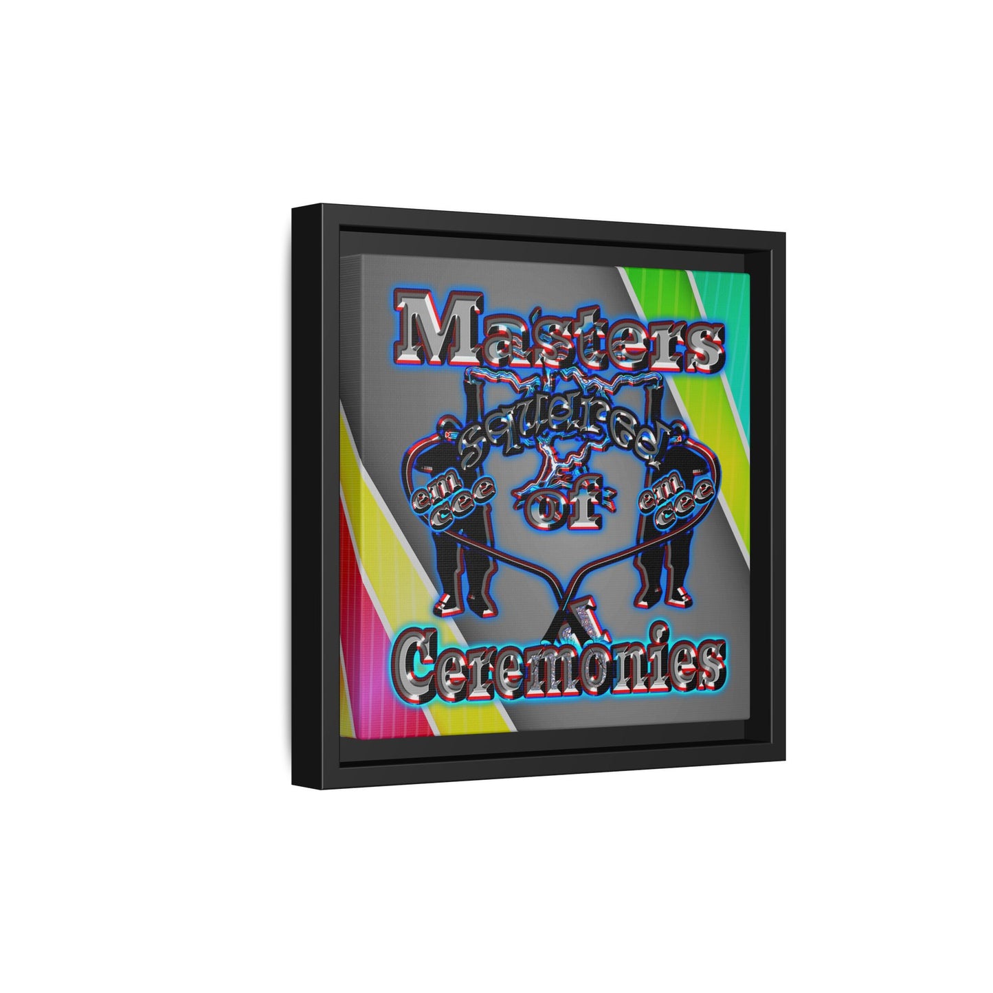 em cee squared - framed canvas art (rainbow split)