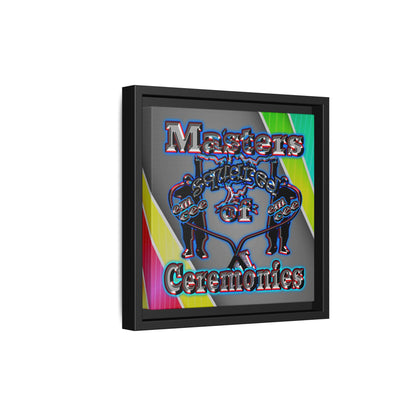 em cee squared - framed canvas art (rainbow split)