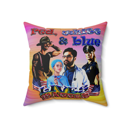 rw&b lives matter - Faux Suede Square Pillow - (color blur)