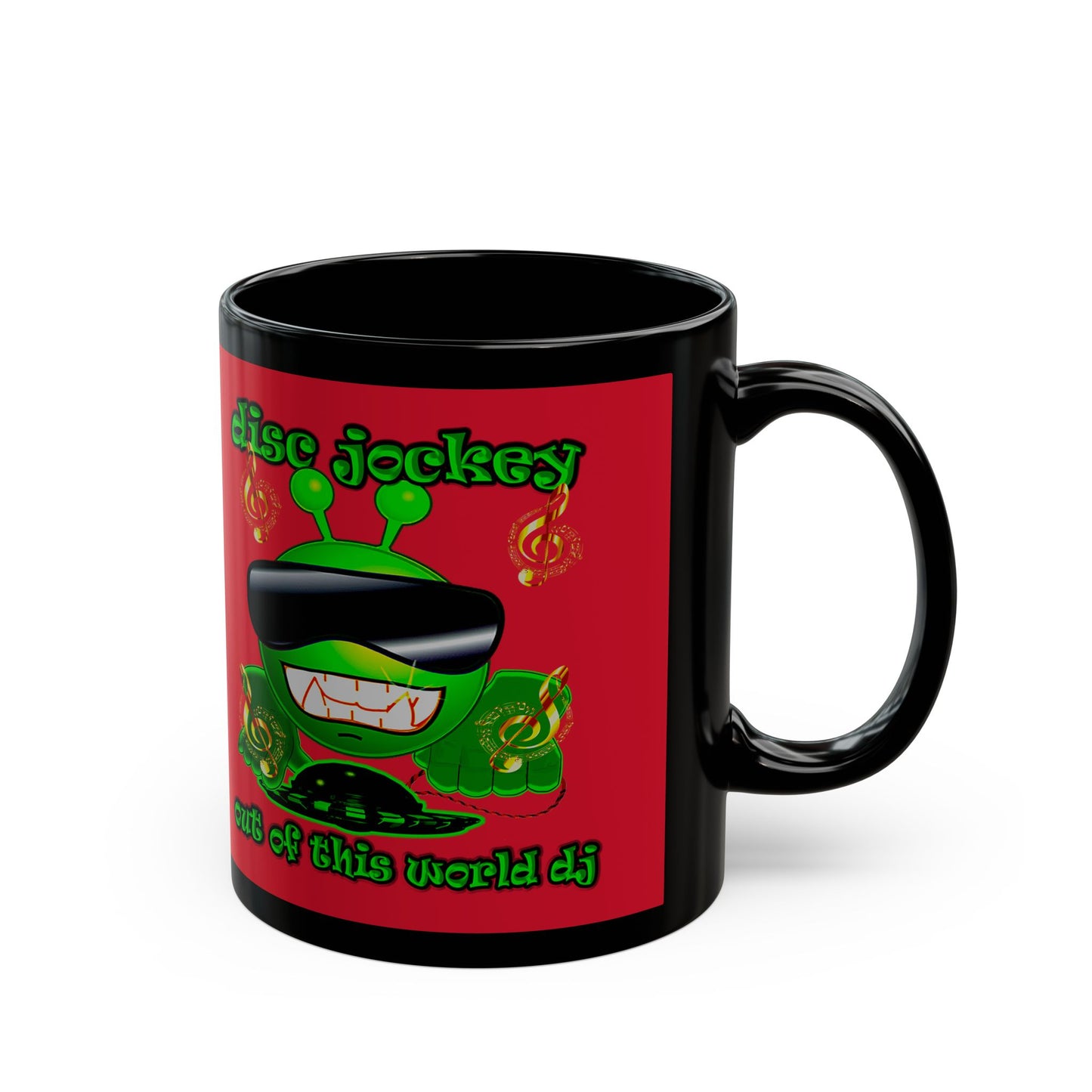 disc jockey - Black Mug (dark red)
