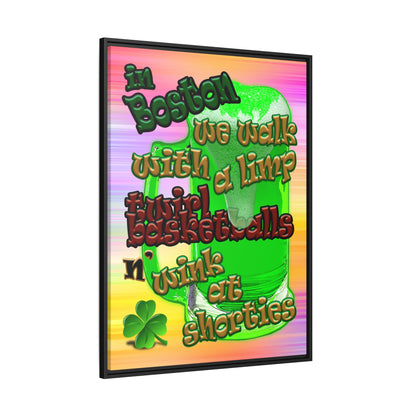 celtics logo - framed canvas art (color blur)