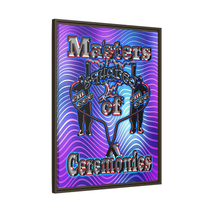 em cee squared - framed canvas art (purple wave)