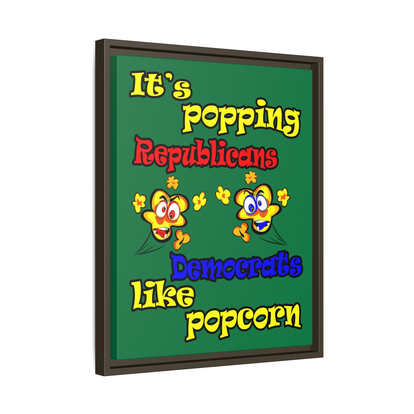 popping like popcorn - framed canvas art (dark green)