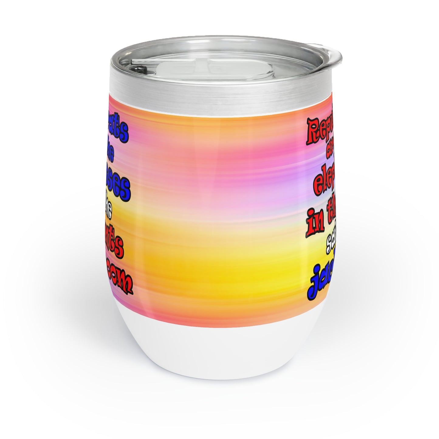 donkeys and elephants - Chill Wine Tumbler (color blur)