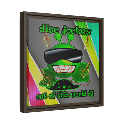 disc jockey - framed canvas art (rainbow split)