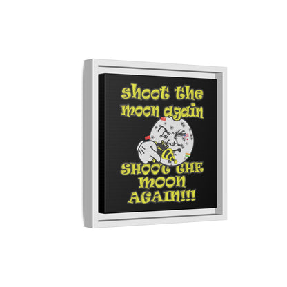 shoot the moon again - framed canvas art (black)