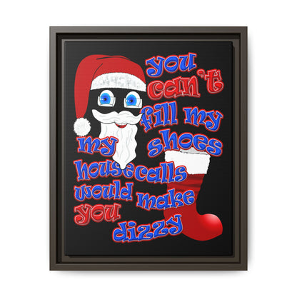 santa's shoes - framed canvas art (black)