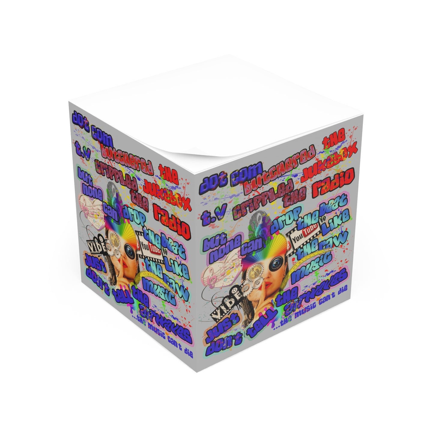 drop the beat - note cube (light grey)