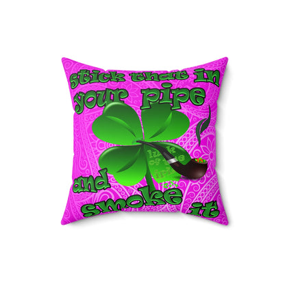 celtics logo - Spun Polyester Square Pillow - (pink swirl)