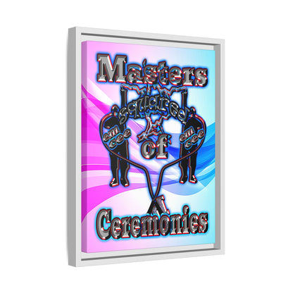 em cee squared - framed canvas art (light blue-pink wave)