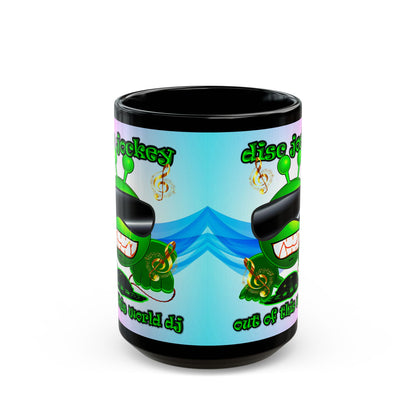 disc jockey - Black Mug (light blue-pink wave)