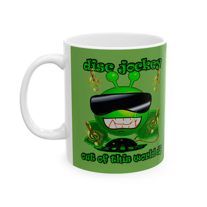 disc jockey - White Mug (green)