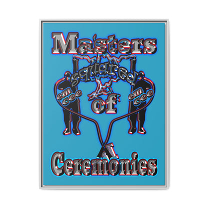 em cee squared - framed canvas art (turquoise)
