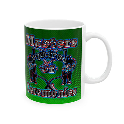 em cee squared - White Mug (logo green)