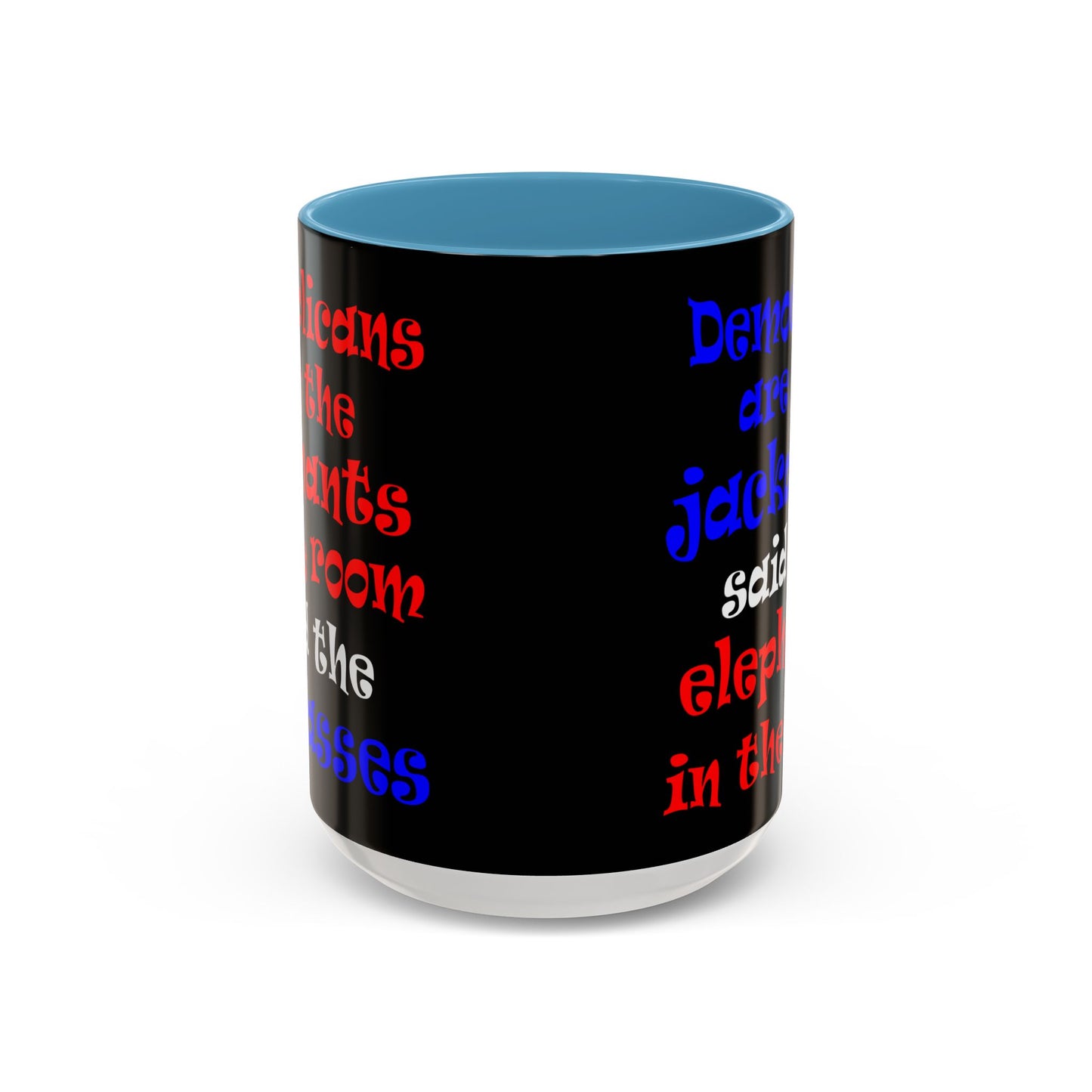 donkeys and elephants - Accent Mug (black)
