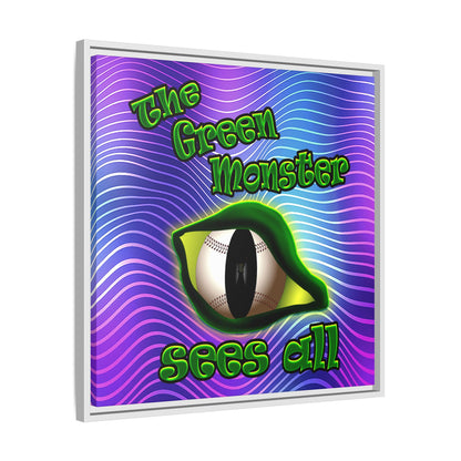 green monster - framed canvas art (purple wave)