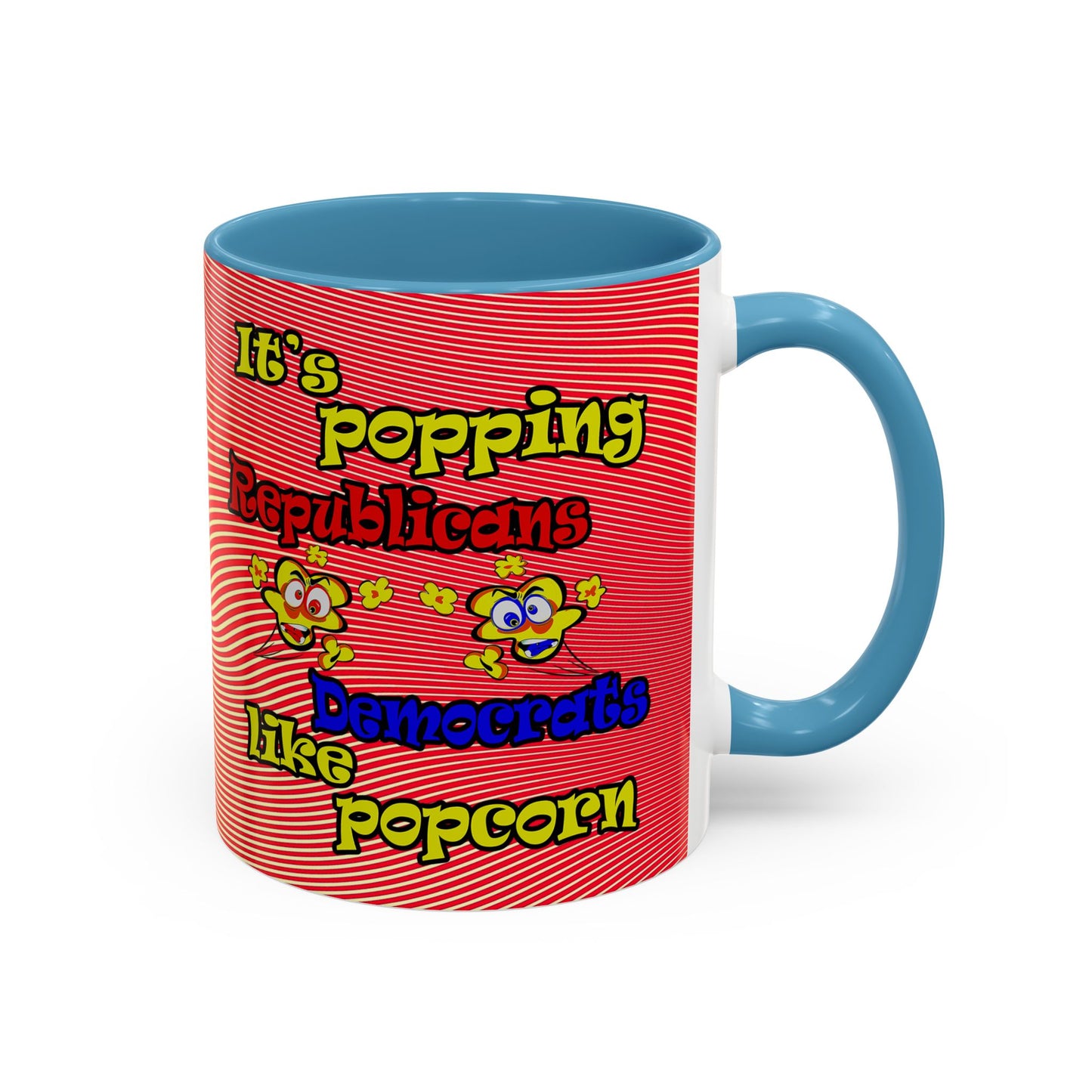 popping like popcorn - Accent Mug (yellow-orange wave)
