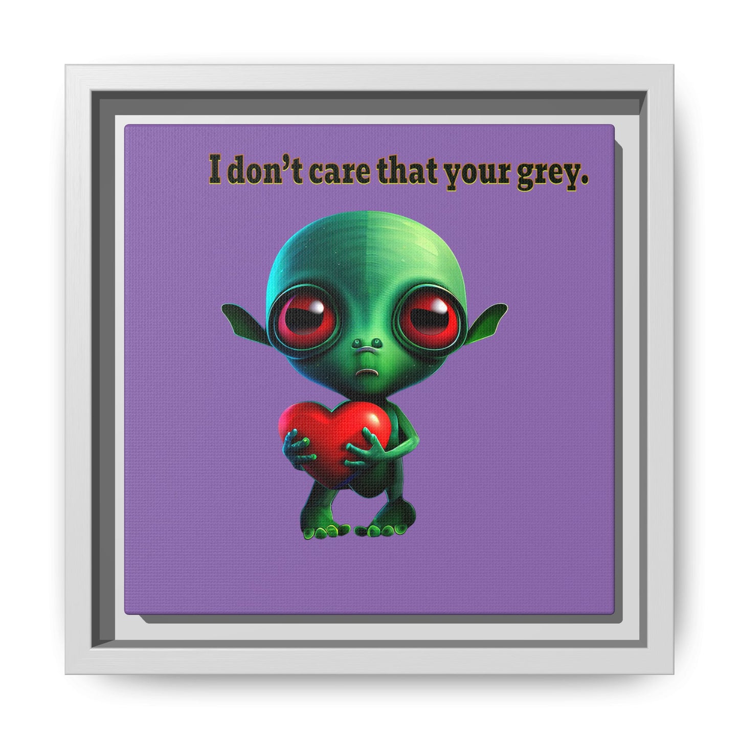 I don't care that your grey - framed canvas art (light purple)