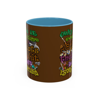 the bum's shit - Accent Mug (brown)