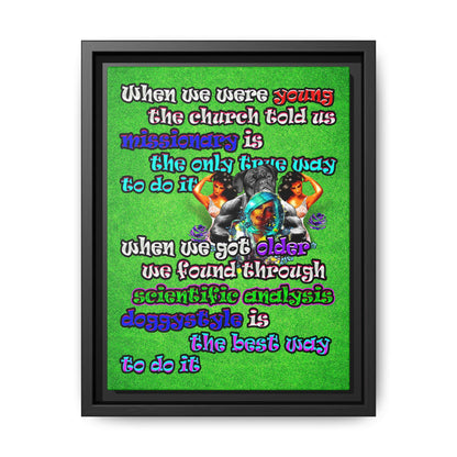 doggystyle - framed canvas art (green turf)