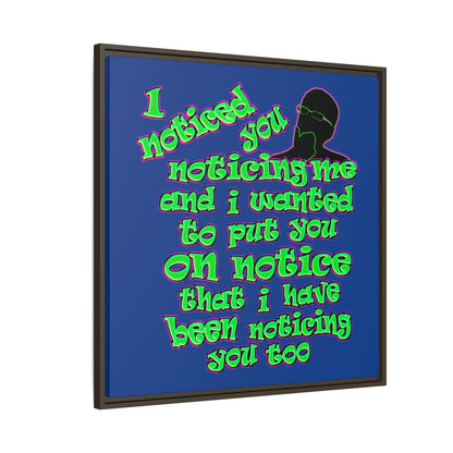 noticed you noticing - framed canvas art (dark blue)