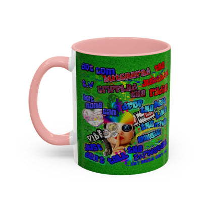 drop the beat - Accent Mug (green turf)