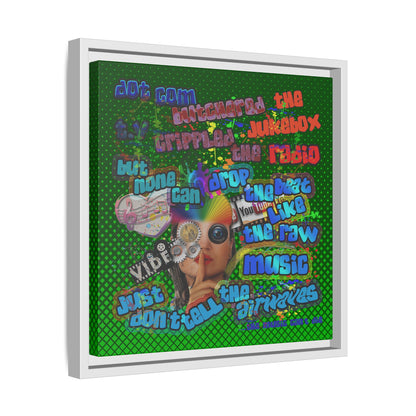 drop the beat - framed canvas art (logo green)