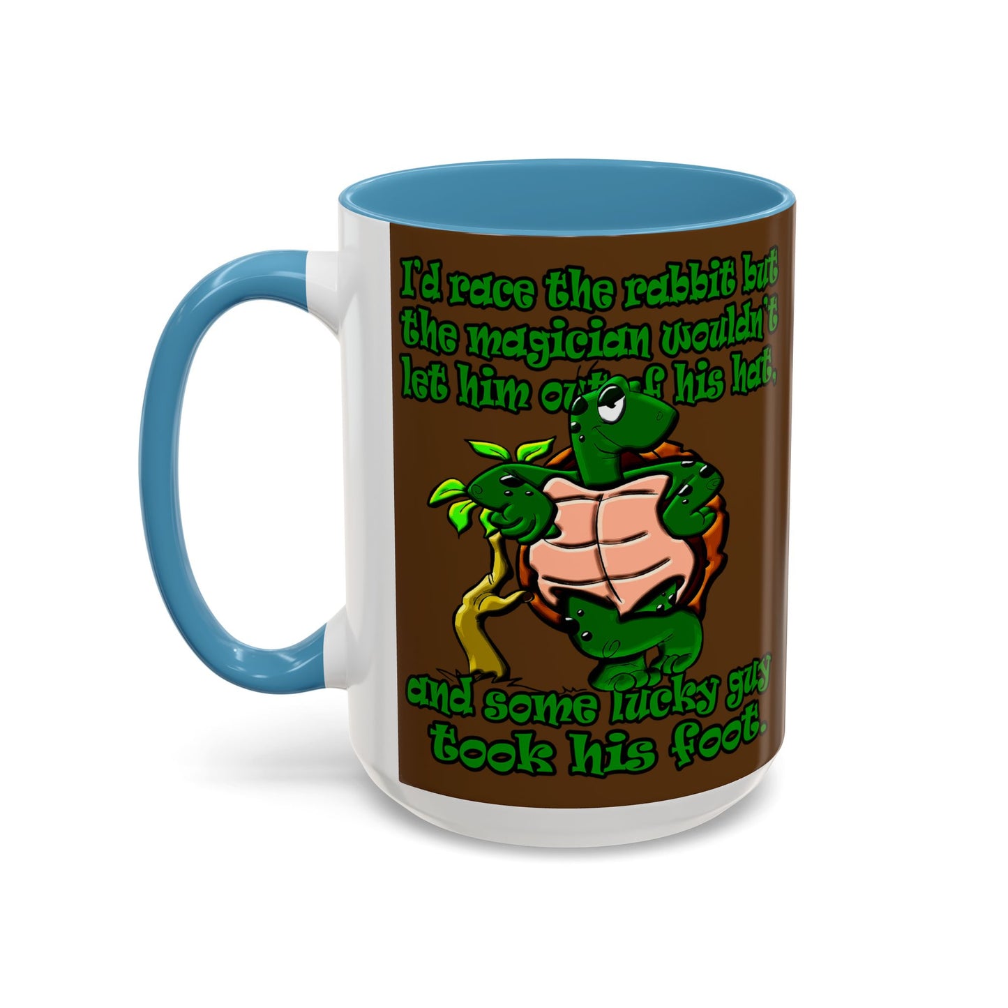 turtle race - Accent Mug (brown)