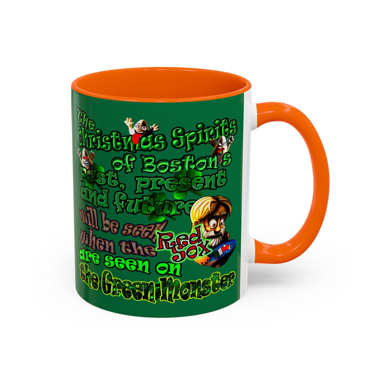 christmas spirits of boston - Accent Mug (dark green)