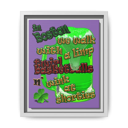celtics logo - framed canvas art (light purple)