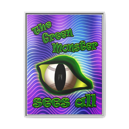 green monster - framed canvas art (purple wave)