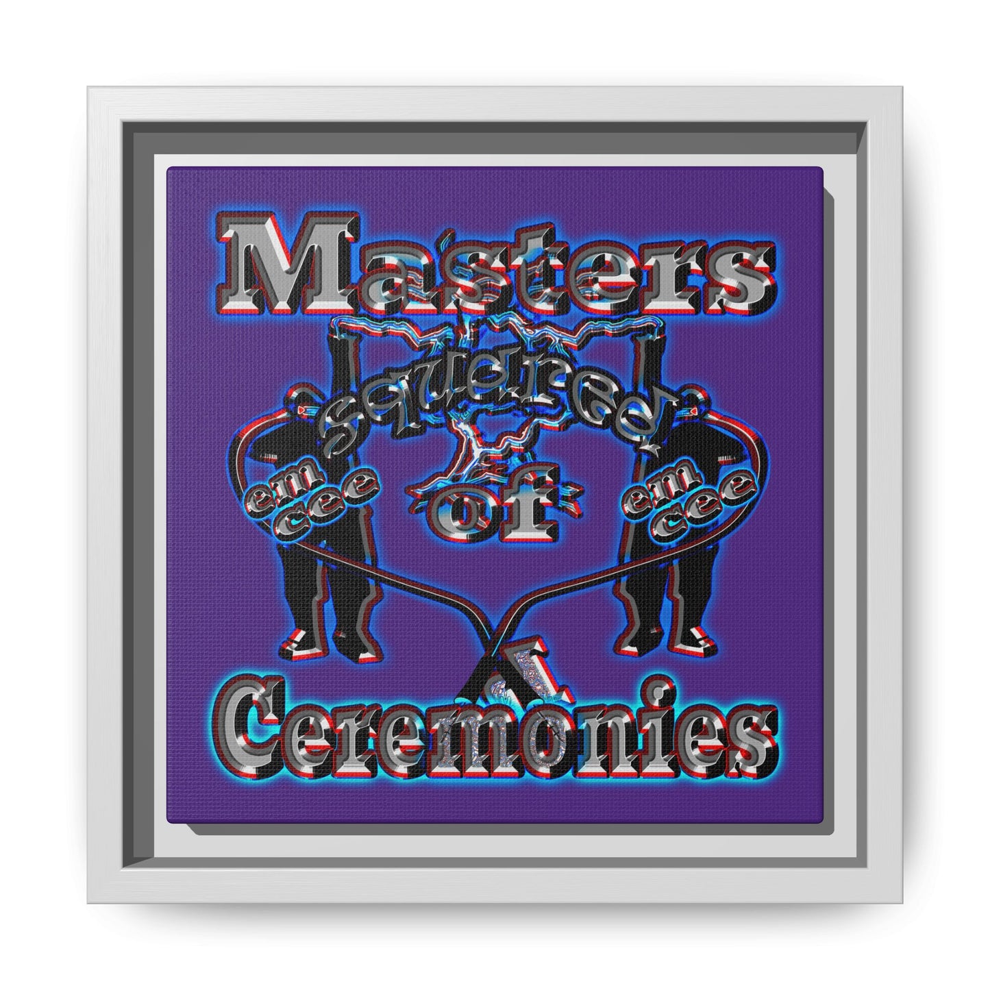 em cee squared - framed canvas art (purple)