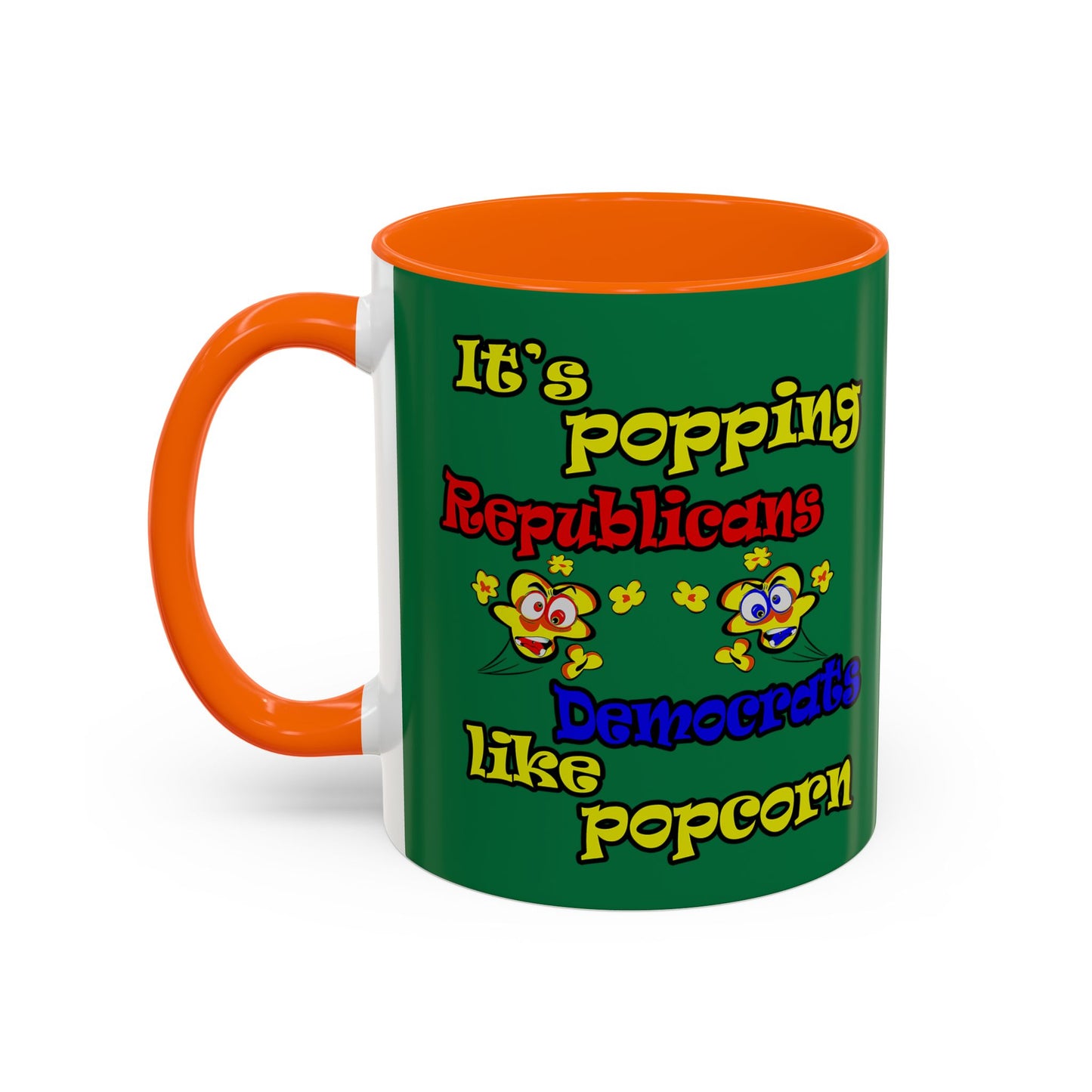 popping like popcorn - Accent Mug (dark green)
