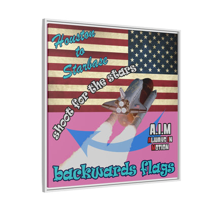 shoot for the stars - framed canvas art (light pink)