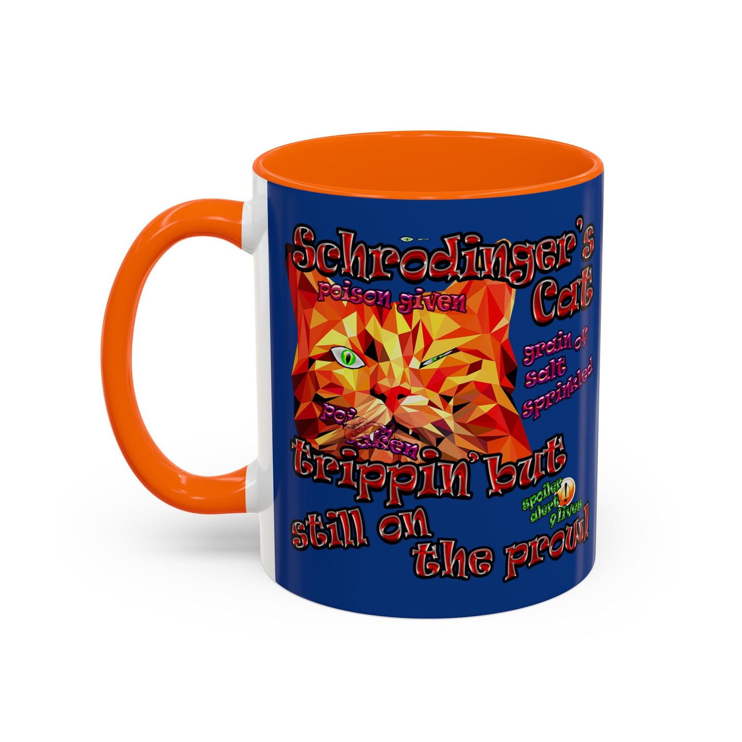 schrodinger's cat - Accent Mug (dark blue)