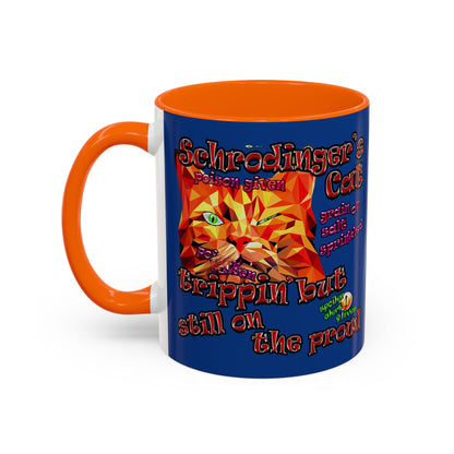schrodinger's cat - Accent Mug (dark blue)