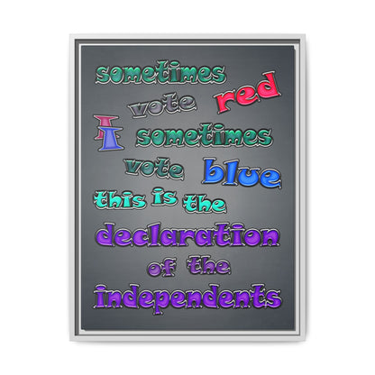 declaration of the independents - framed canvas art (grey-light grey)