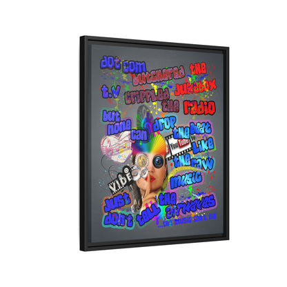 drop the beat - framed canvas art (grey-light grey)