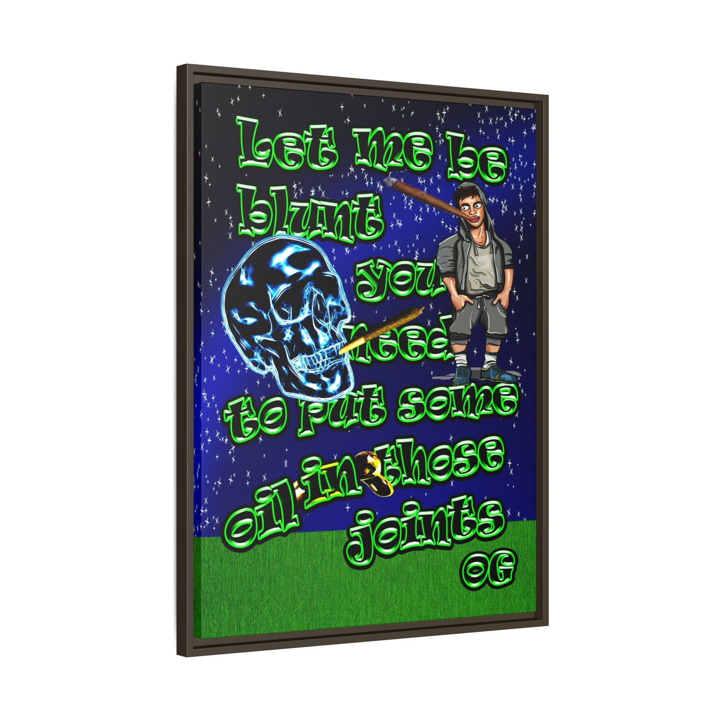 og - framed canvas art ('snoops' background)