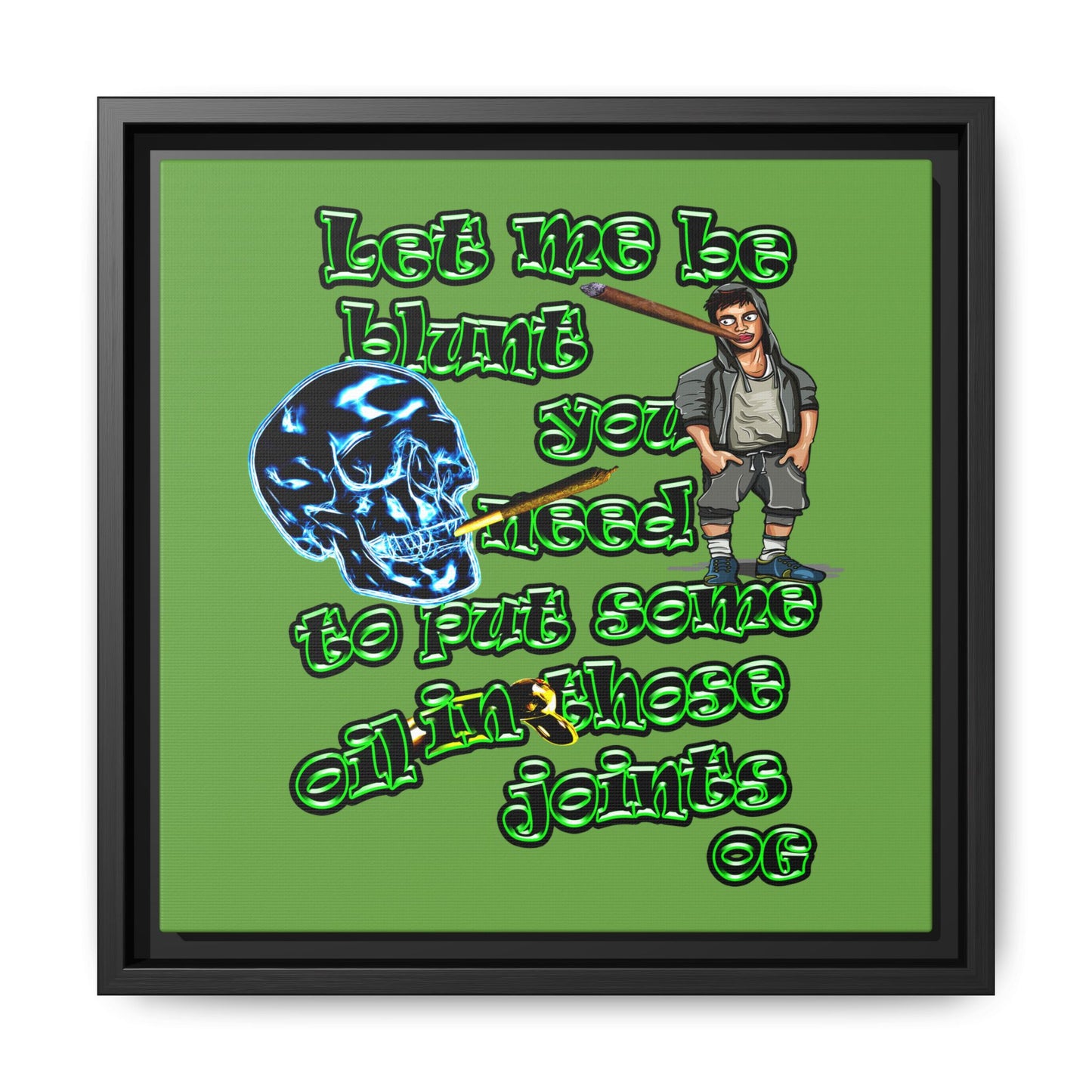 og - framed canvas art (green)