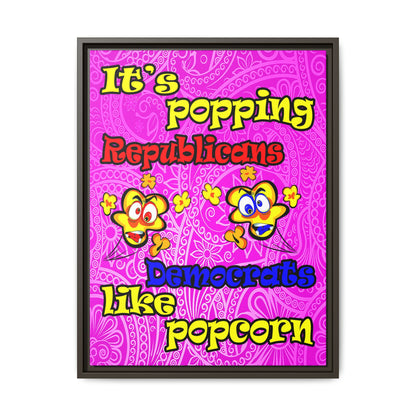 popping like popcorn - framed canvas art (pink swirl)