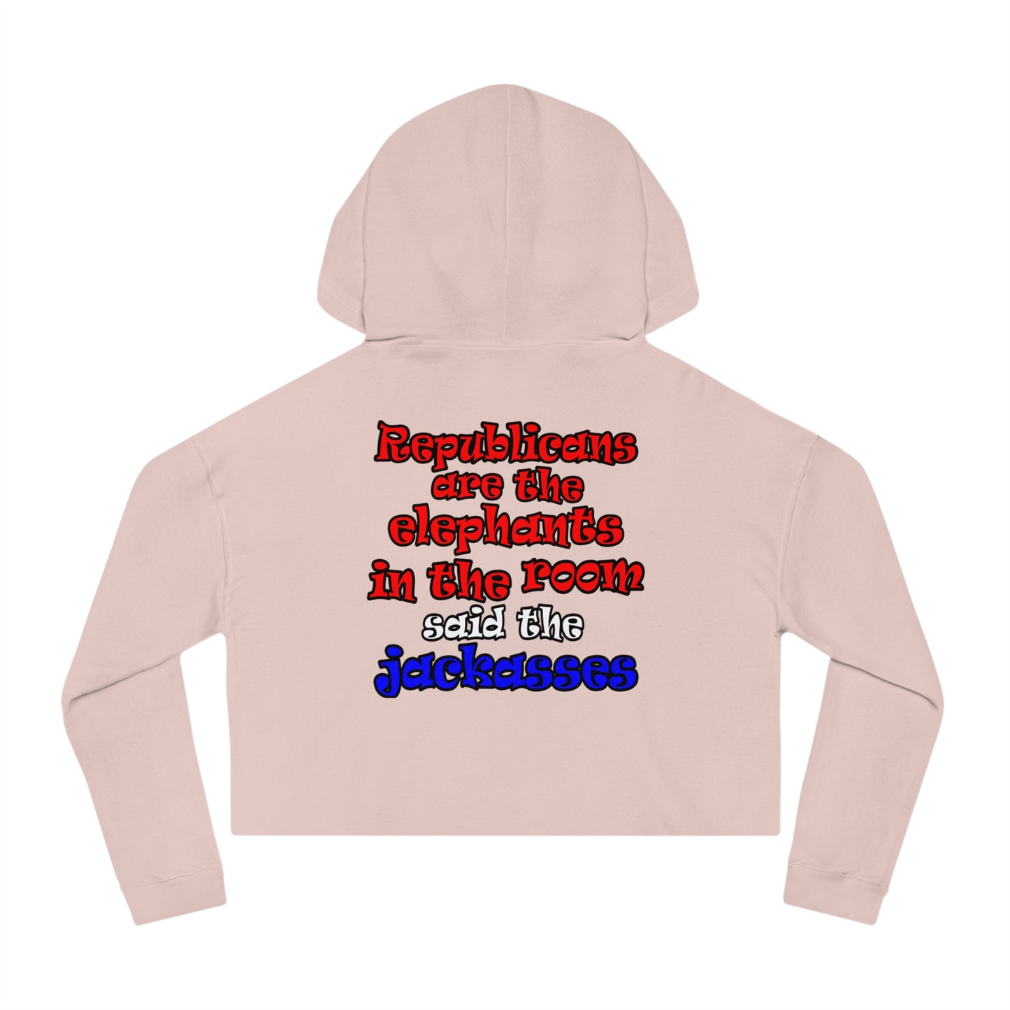 donkeys and elephants - Women’s Cropped Hooded Sweatshirt