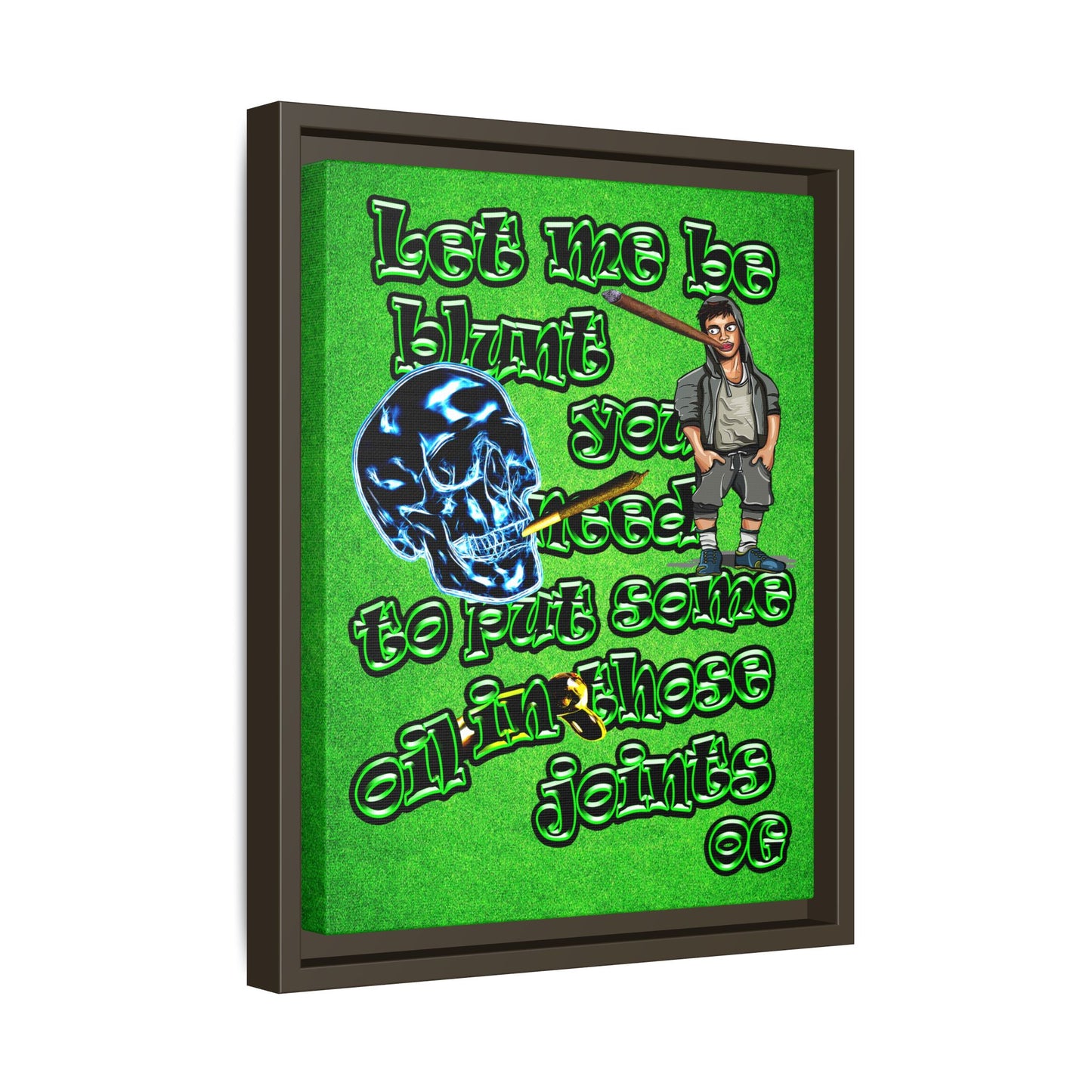og - framed canvas art (green turf)