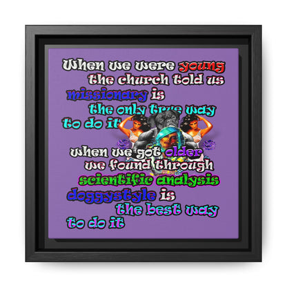 doggystyle - framed canvas art (light purple)
