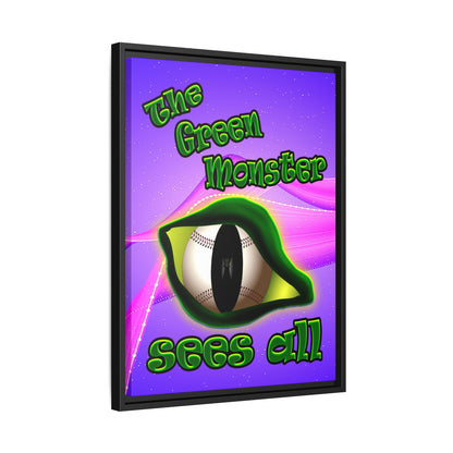 green monster - framed canvas art (purple-pink wave)