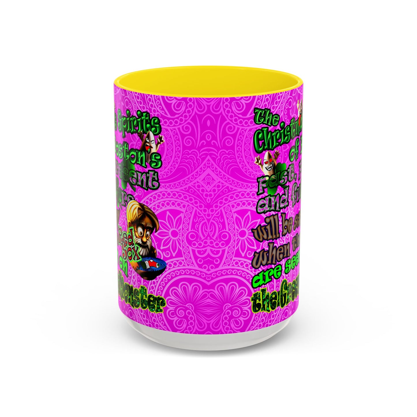 christmas spirits of boston - Accent Mug (pink swirl)