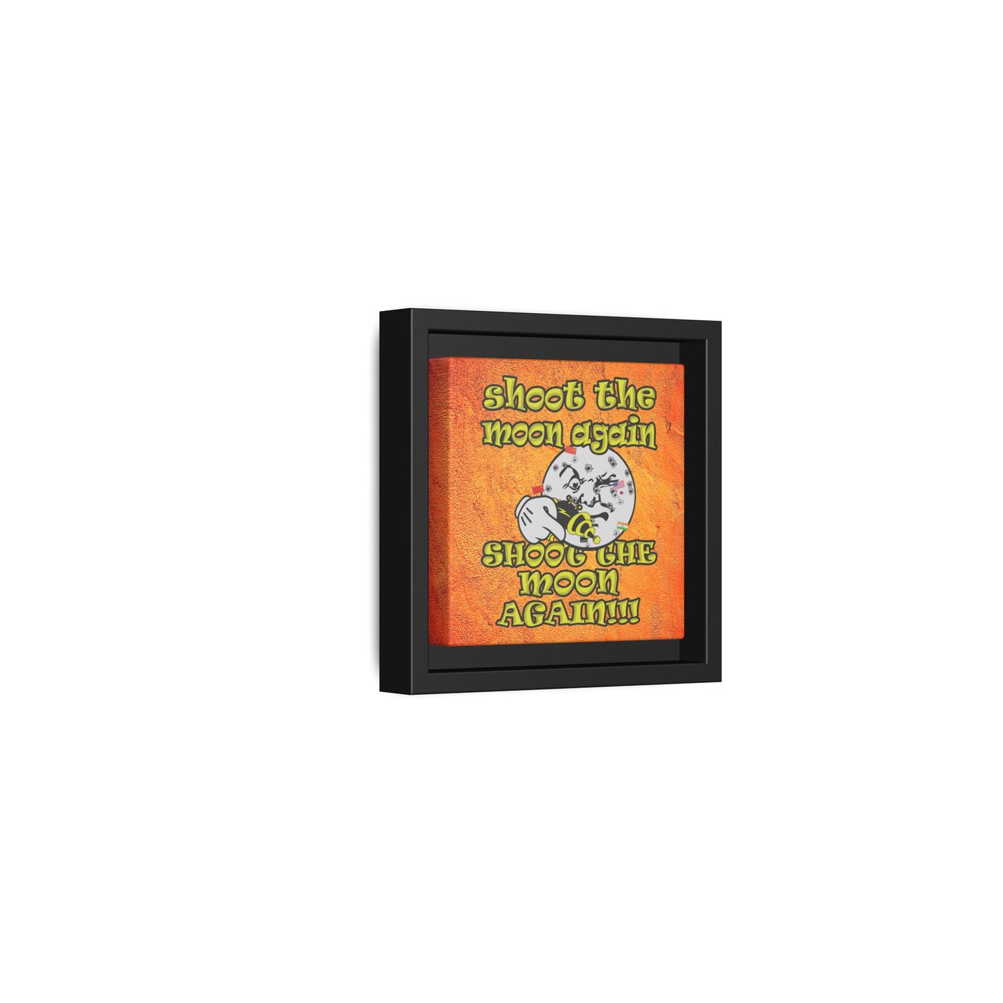 shoot the moon again - framed canvas art (burnt orange)