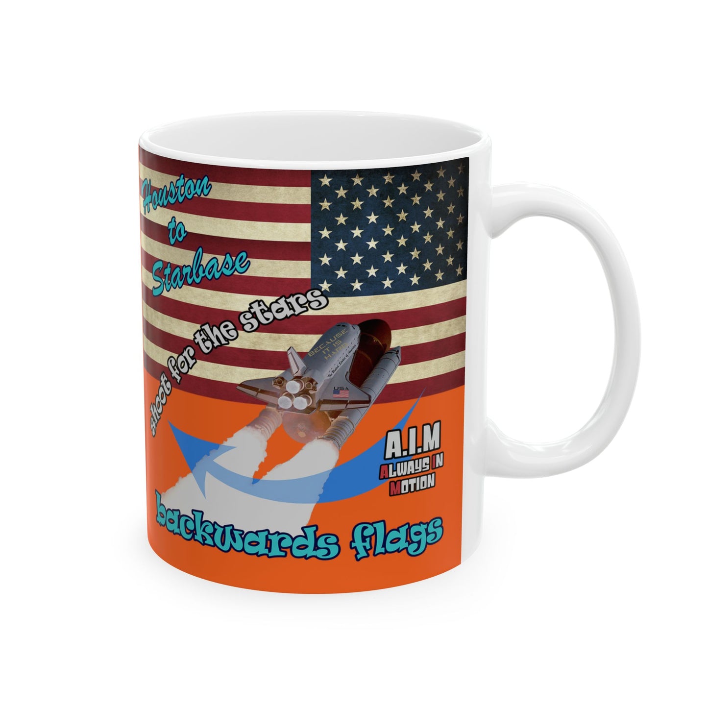 shoot for the stars - White Mug (orange)